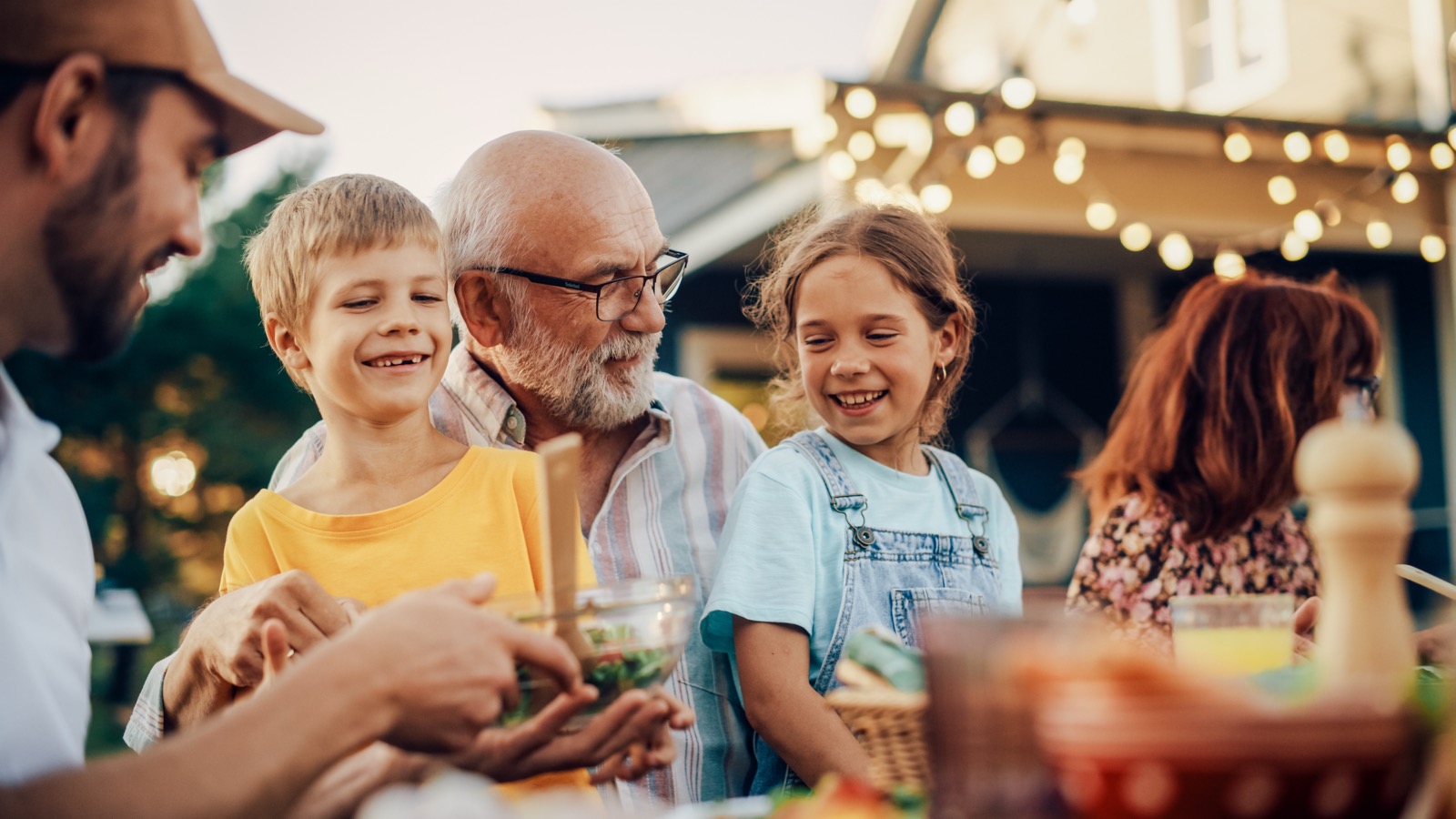 A multigenerational family spending time together